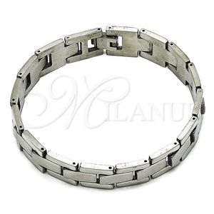 Pulsera Solida 03.114.0225.5.08 Acero Inoxidable, Pulido, Tono Plateado (12 MM Thickness, 8 Inches Length)