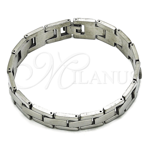 Pulsera Solida 03.114.0225.5.08 Acero Inoxidable, Pulido, Tono Plateado (12 MM Thickness, 8 Inches Length)