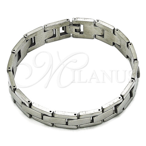 Pulsera Solida 03.114.0225.5.08 Acero Inoxidable, Pulido, Tono Plateado (12 MM Thickness, 8 Inches Length)