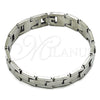 Pulsera Solida 03.114.0225.5.08 Acero Inoxidable, Pulido, Tono Plateado (12 MM Thickness, 8 Inches Length)