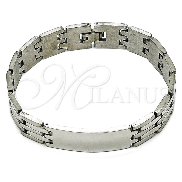 Pulsera Solida 03.114.0218.3.09 Acero Inoxidable, Pulido, Tono Plateado (14 MM Thickness, 9 Inches Length)