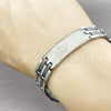 Pulsera Solida 03.114.0218.5.09 Acero Inoxidable, Diseño de Llave Griega, Pulido, Dos Tonos (14 MM Thickness, 9 Inches Length)