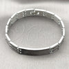 Pulsera Solida 03.114.0218.5.09 Acero Inoxidable, Diseño de Llave Griega, Pulido, Dos Tonos (14 MM Thickness, 9 Inches Length)