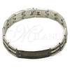Pulsera Solida 03.114.0218.5.09 Acero Inoxidable, Diseño de Llave Griega, Pulido, Dos Tonos (14 MM Thickness, 9 Inches Length)
