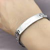 Pulsera Solida 03.114.0365.1.09 Acero Inoxidable, Pulido, Tono Plateado (12 MM Thickness, 9 Inches Length)