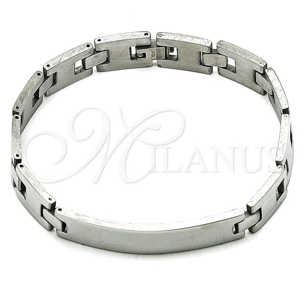 Pulsera Solida 03.114.0365.1.09 Acero Inoxidable, Pulido, Tono Plateado (12 MM Thickness, 9 Inches Length)