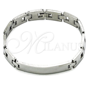 Pulsera Solida 03.114.0365.1.09 Acero Inoxidable, Pulido, Tono Plateado (12 MM Thickness, 9 Inches Length)