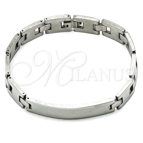 Pulsera Solida 03.114.0365.1.09 Acero Inoxidable, Pulido, Tono Plateado (12 MM Thickness, 9 Inches Length)