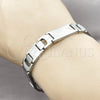 Pulsera Solida 03.114.0345.1.08 Acero Inoxidable, Pulido, Tono Plateado (12 MM Thickness, 8 Inches Length)