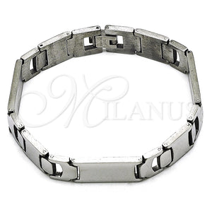 Pulsera Solida 03.114.0345.1.08 Acero Inoxidable, Pulido, Tono Plateado (12 MM Thickness, 8 Inches Length)