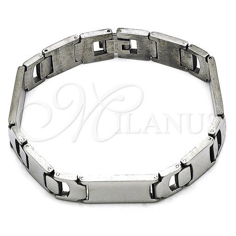 Pulsera Solida 03.114.0345.1.08 Acero Inoxidable, Pulido, Tono Plateado (12 MM Thickness, 8 Inches Length)