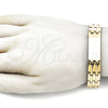 Pulsera Solida 03.114.0274.4.09 Acero Inoxidable, Pulido, Tono Dorado (14 MM Thickness, 9 Inches Length)