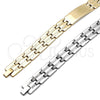 Pulsera Solida 03.114.0274.4.09 Acero Inoxidable, Pulido, Tono Dorado (14 MM Thickness, 9 Inches Length)