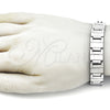 Pulsera Solida 03.114.0284.3.08 Acero Inoxidable, Cepillado, Tono Plateado (14 MM Thickness, 8 Inches Length)