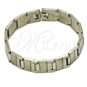 Pulsera Solida 03.114.0284.3.08 Acero Inoxidable, Cepillado, Tono Plateado (14 MM Thickness, 8 Inches Length)