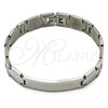 Pulsera Solida 03.114.0247.2.08 Acero Inoxidable, Pulido, Tono Plateado (12 MM Thickness, 9 Inches Length)