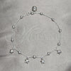 Tobillera de Dije 03.409.0041.10 Plata Rodinada, Diseño de Estrella y Bola, Pulido, Tono Plateado (Grosor 02 MM, 10 Pulgadas de Largo)