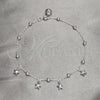 Tobillera de Dije 03.409.0041.10 Plata Rodinada, Diseño de Estrella y Bola, Pulido, Tono Plateado (Grosor 02 MM, 10 Pulgadas de Largo)