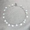 Tobillera de Dije 03.409.0043.10 Plata Rodinada, Diseño de Mariposa y Bola, Pulido, Tono Plateado (Grosor 02 MM, 10 Pulgadas de Largo)
