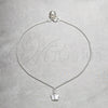 Tobillera de Dije 03.409.0045.10 Plata Rodinada, Diseño de Mariposa y Bola, Pulido, Tono Plateado (Grosor 02 MM, 10 Pulgadas de Largo)