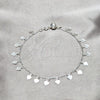 Tobillera de Dije 03.409.0051.10 Plata Rodinada, Diseño de Corazón, Pulido, Tono Plateado (Grosor 02 MM, 10 Pulgadas de Largo)