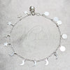 Tobillera de Dije 03.409.0052.10 Plata Rodinada, Diseño de Luna y Estrella, Pulido, Tono Plateado (Grosor 02 MM, 10 Pulgadas de Largo)