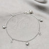 Tobillera de Dije 03.409.0072.10 Plata Rodinada, Diseño de Corazón, Pulido, Tono Plateado (Grosor 01 MM, 10 Pulgadas de Largo)