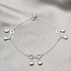 Tobillera de Dije 03.409.0074.10 Plata Rodinada, Diseño de Concha, Pulido, Tono Plateado (Grosor 01 MM, 10 Pulgadas de Largo)