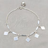 Pulsera de Dije 03.409.0080.08 Plata Rodinada, Pulido, Tono Plateado (Grosor 01 MM, 8 Pulgadas de Largo)