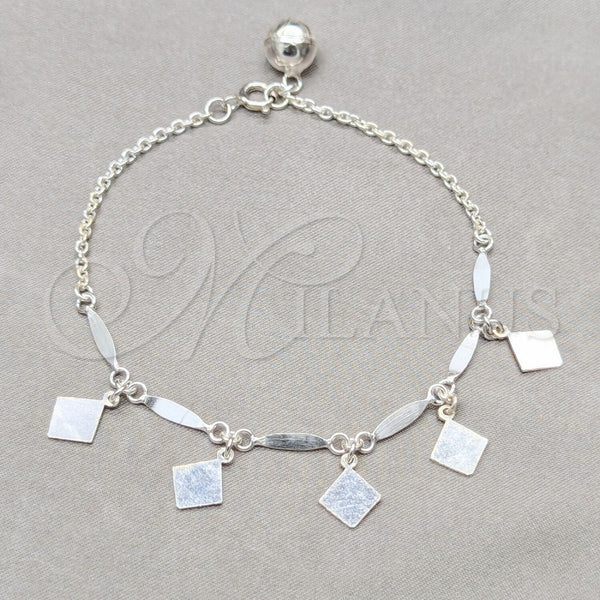 Pulsera de Dije 03.409.0080.08 Plata Rodinada, Pulido, Tono Plateado (Grosor 01 MM, 8 Pulgadas de Largo)