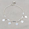 Pulsera de Dije 03.409.0080.08 Plata Rodinada, Pulido, Tono Plateado (Grosor 01 MM, 8 Pulgadas de Largo)