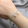 Pulsera de Dije 03.409.0081.08 Plata Rodinada, Diseño de Concha, Pulido, Tono Plateado (Grosor 01 MM, 8 Pulgadas de Largo)