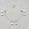 Pulsera de Dije 03.409.0081.08 Plata Rodinada, Diseño de Concha, Pulido, Tono Plateado (Grosor 01 MM, 8 Pulgadas de Largo)