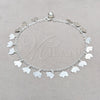 Tobillera de Dije 03.409.0090.10 Plata Rodinada, Diseño de Elefante, Pulido, Tono Plateado (Grosor 01 MM, 10 Pulgadas de Largo)
