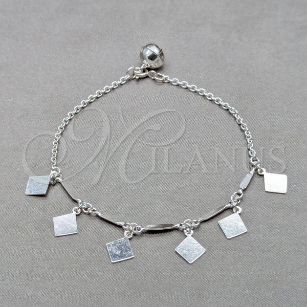 Pulsera de Dije 03.409.0095.08 Plata Rodinada, Pulido, Tono Plateado (Grosor 01 MM, 8 Pulgadas de Largo)