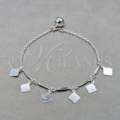Pulsera de Dije 03.409.0095.08 Plata Rodinada, Pulido, Tono Plateado (Grosor 01 MM, 8 Pulgadas de Largo)