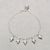 Pulsera de Dije 03.409.0100.08 Plata Rodinada, Diseño de Uva, Pulido, Tono Plateado (Grosor 01 MM, 8 Pulgadas de Largo)