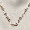 Gargantilla Basica 04.63.1310.22 Oro Laminado, Diseño de Puff Mariner, Pulido, Tono Dorado (Thickness, 22 Inches Length)