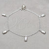 Pulsera de Dije 03.409.0108.08 Plata Rodinada, Diseño de Uva, Pulido, Tono Plateado (Grosor 01 MM, 8 Pulgadas de Largo)