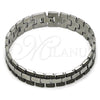 Pulsera Solida 03.114.0369.2.09 Acero Inoxidable, Diseño de Llave Griega, Pulido, Dos Tonos (13 MM Thickness, 9 Inches Length)