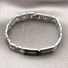 Pulsera Solida 03.114.0283.2.08 Acero Inoxidable, Diseño de Llave Griega, Pulido, Dos Tonos (12 MM Thickness, 8 Inches Length)