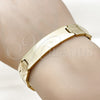 Pulsera Solida 03.114.0338.08 Acero Inoxidable, Diseño de Llave Griega, Pulido, Tono Dorado (13 MM Thickness, 8 Inches Length)