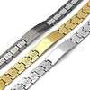Pulsera Solida 03.114.0338.08 Acero Inoxidable, Diseño de Llave Griega, Pulido, Tono Dorado (13 MM Thickness, 8 Inches Length)