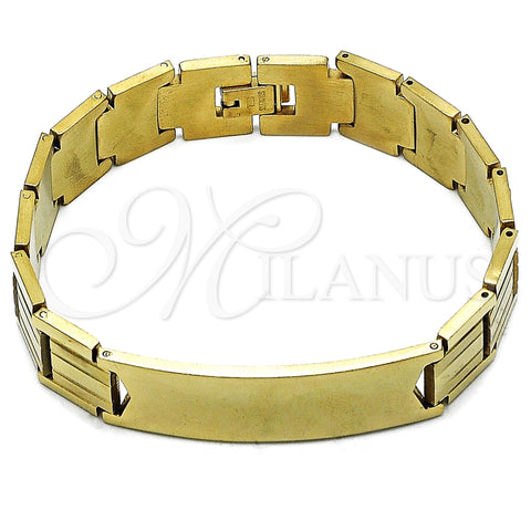 Pulsera Solida 03.114.0355.3.08 Acero Inoxidable, Pulido, Tono Dorado (15 MM Thickness, 8 Inches Length)