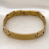 Pulsera Solida 03.114.0238.2.09 Acero Inoxidable, Pulido, Tono Dorado (13 MM Thickness, 9 Inches Length)