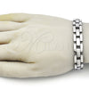 Pulsera Solida 03.114.0306.2.09 Acero Inoxidable, Pulido, Tono Plateado (12 MM Thickness, 8 Inches Length)