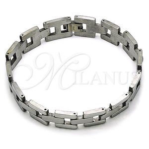 Pulsera Solida 03.114.0306.2.09 Acero Inoxidable, Pulido, Tono Plateado (12 MM Thickness, 8 Inches Length)