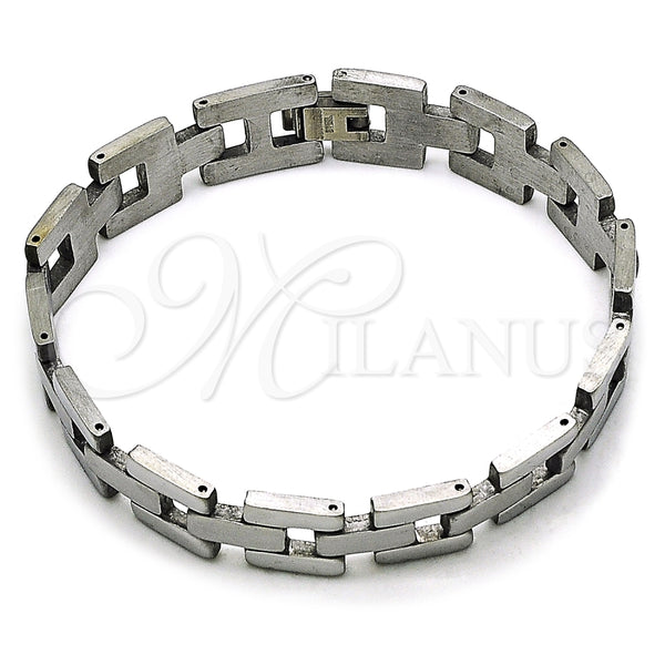 Pulsera Solida 03.114.0306.2.09 Acero Inoxidable, Pulido, Tono Plateado (12 MM Thickness, 8 Inches Length)