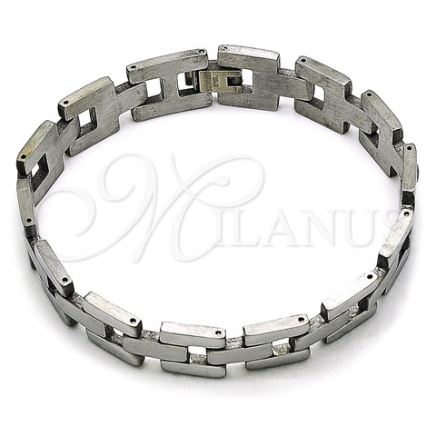 Pulsera Solida 03.114.0306.2.09 Acero Inoxidable, Pulido, Tono Plateado (12 MM Thickness, 8 Inches Length)