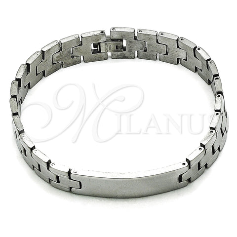 Pulsera Solida 03.114.0343.1.09 Acero Inoxidable, Pulido, Tono Plateado (13 MM Thickness, 9 Inches Length)
